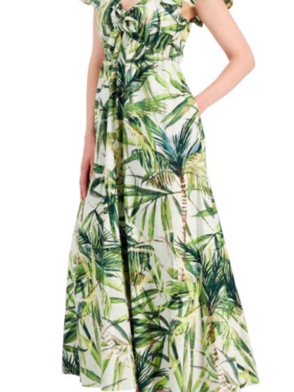 Taylor Green Palm-Print Maxi Dress